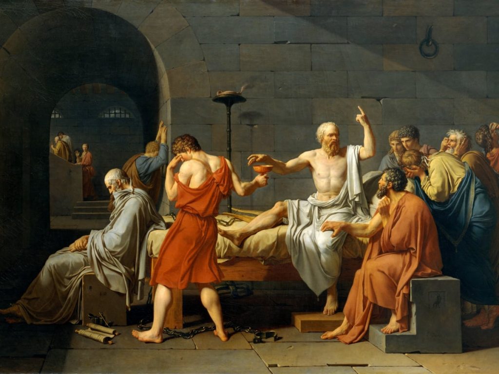 The Death of Socrates - Jacques-Louis David in 1787